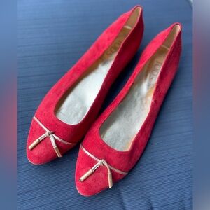 Red Suede TOD’S Ballet Flats Size 40 Made in Italy! Excellent condition!